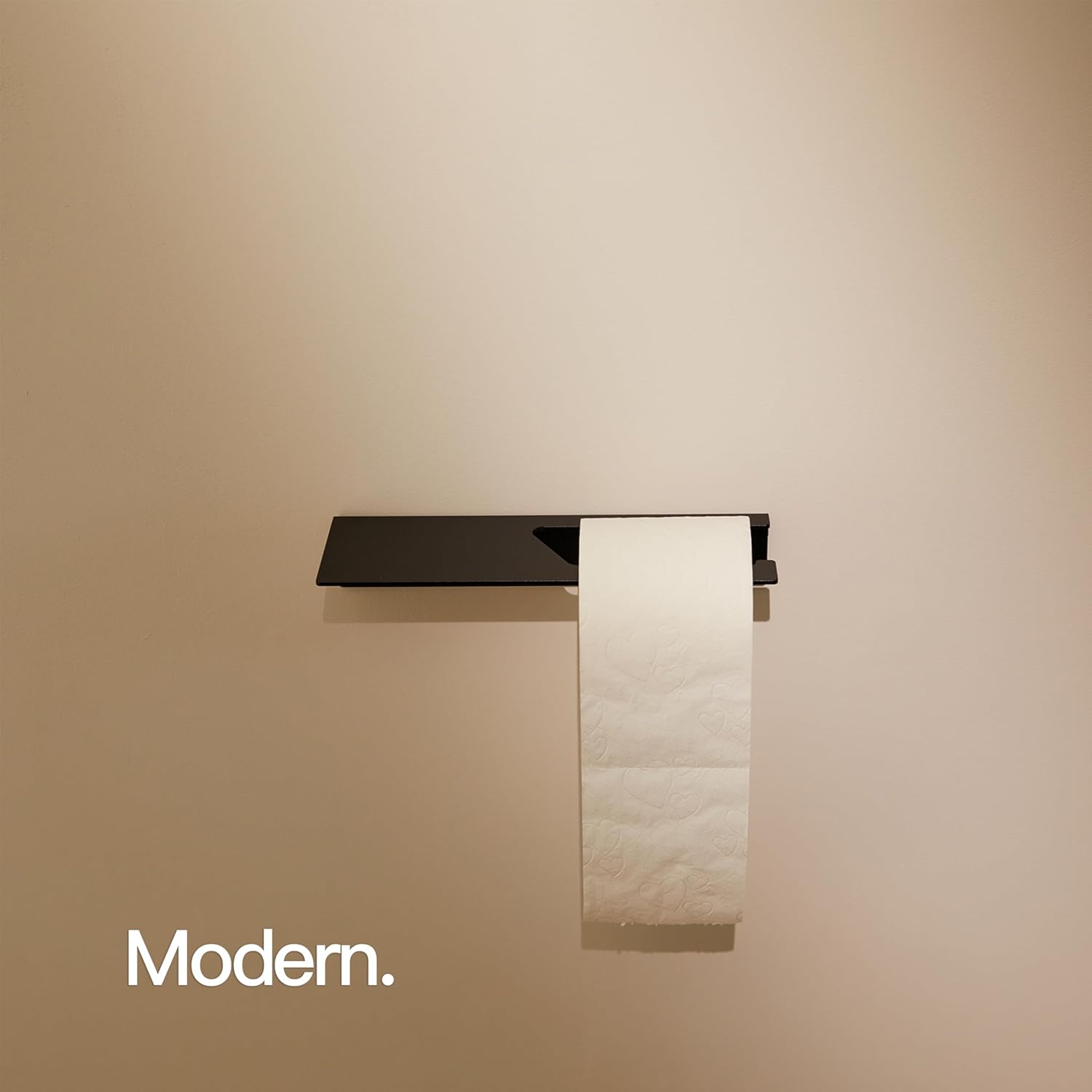 Detalle de Designfactory Hamburg Self-Adhesive Toilet Roll Holder (Matt Black)