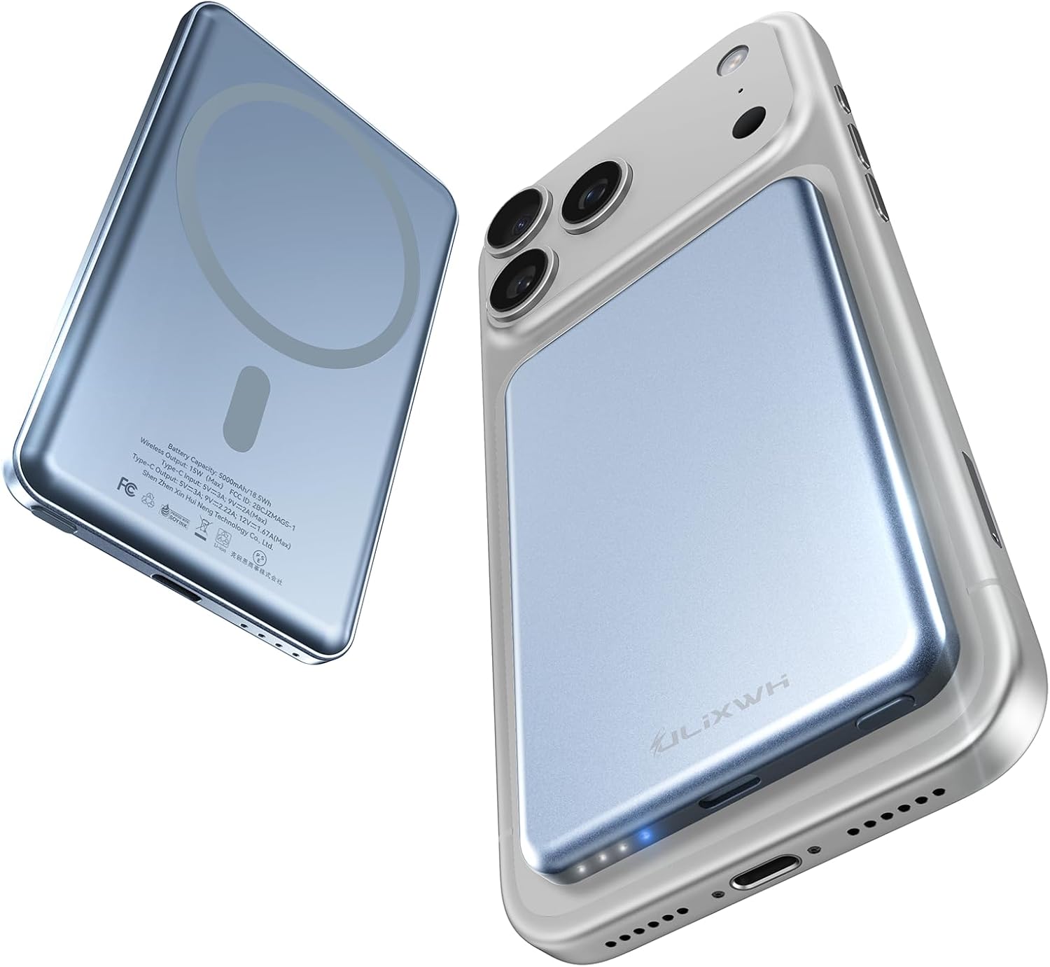 Detalle de ULiXWH MagS-1 Magnetic Power Bank, 5,000mAh Aluminum Alloy, Wireless Charging