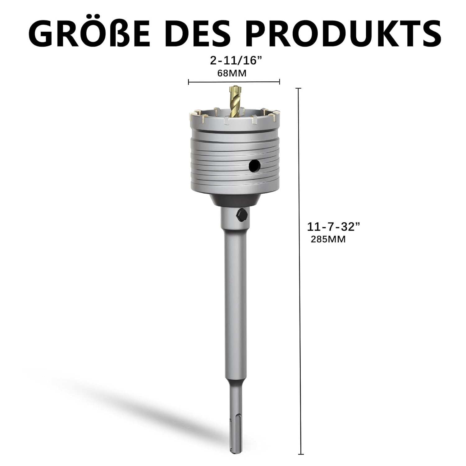 Thumbnail 1 de METOTY 68mm Bohrkrone Hohl Lochsäge – SDS Plus Adapter, 220 mm, für Mauerwerk