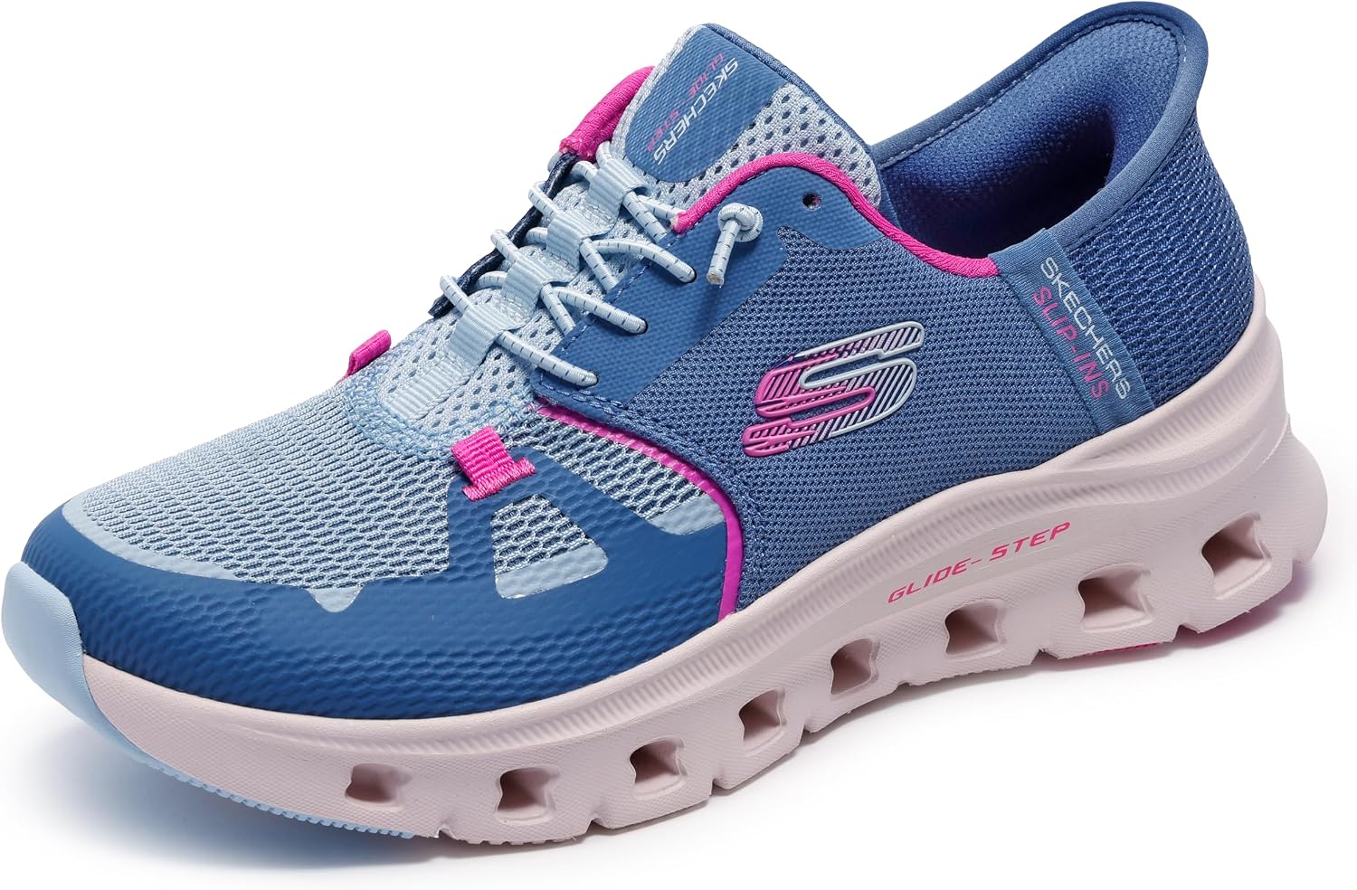 Detalle de Skechers Damen Glide-Step Pro Slip-In – Taupe Mesh, Größe 38 EU