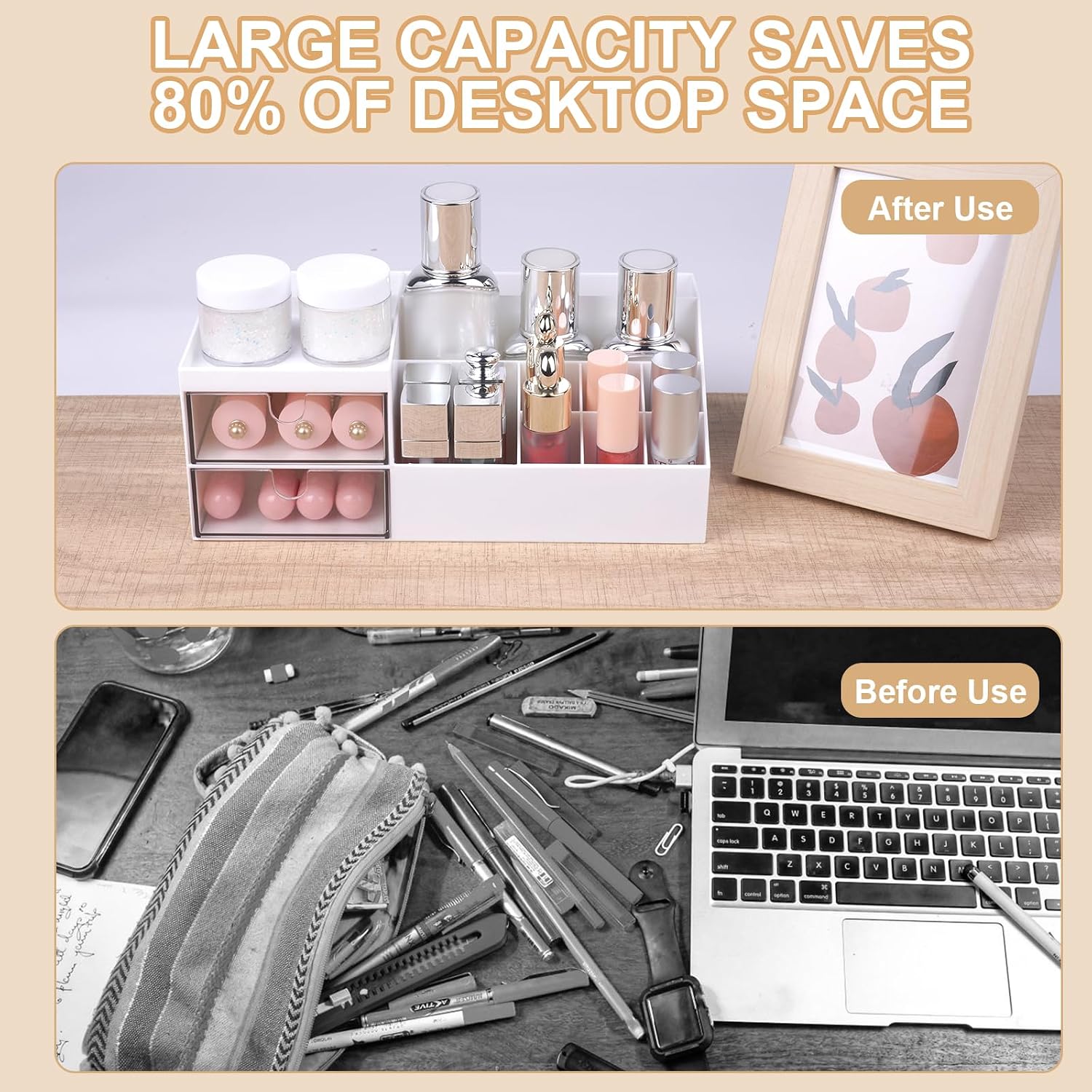 Detalle 2 de URAQT Make Up Organizer 2 Schubladen