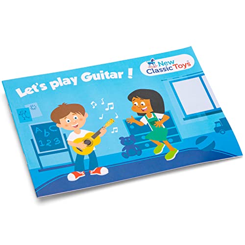 Detalle de New Classic Toys Guitare débutants avec livre clef, 349, bleu avec fleurs 🎸