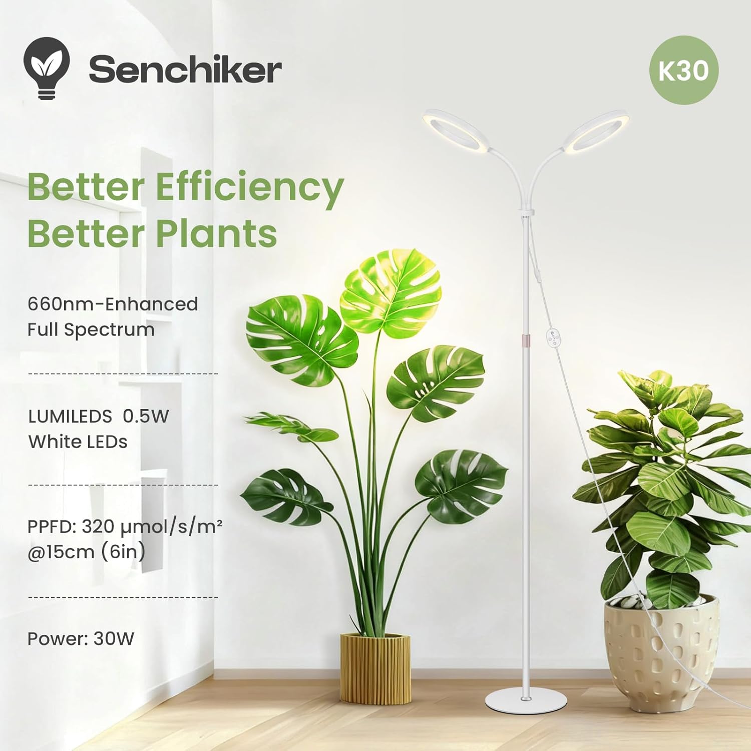 Detalle 2 de Lámpara cultivo 24 V LED 30 W con temporizador