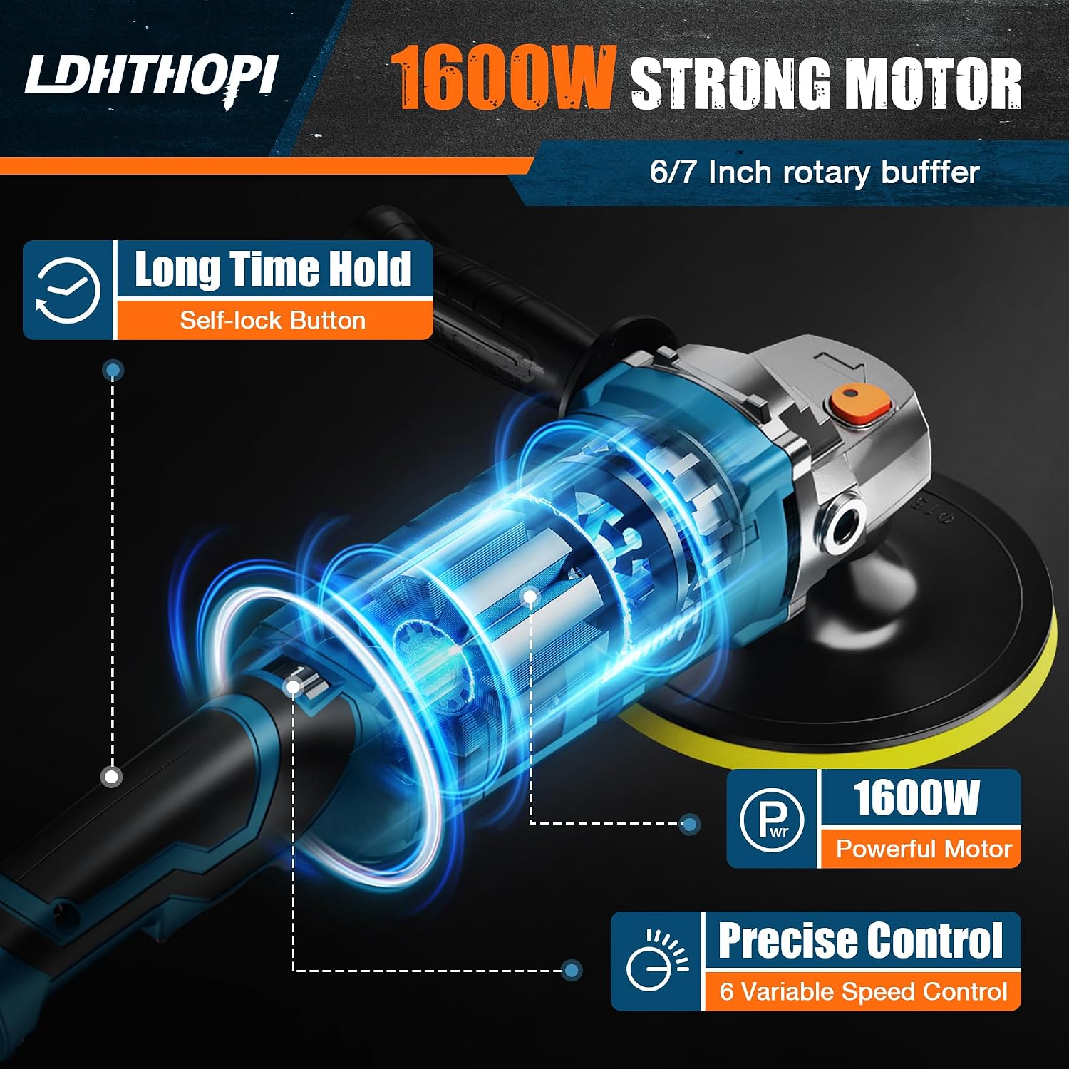 Detalle 2 de LDHTHOPI Buffer Polisher 1600W for Cars