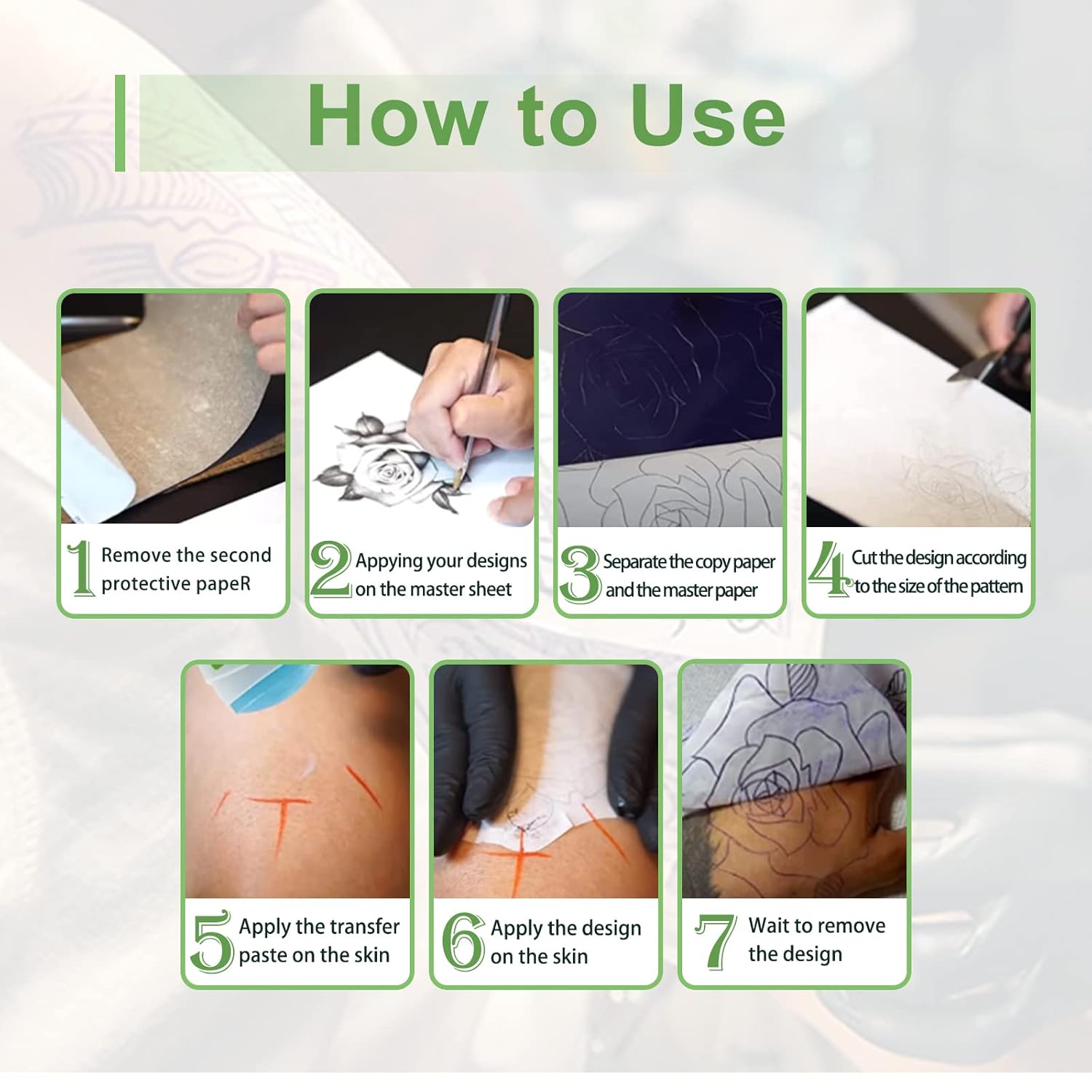 Thumbnail 3 de Unihuby Stencil Tattoo Transferpapier 4‑lagig A4