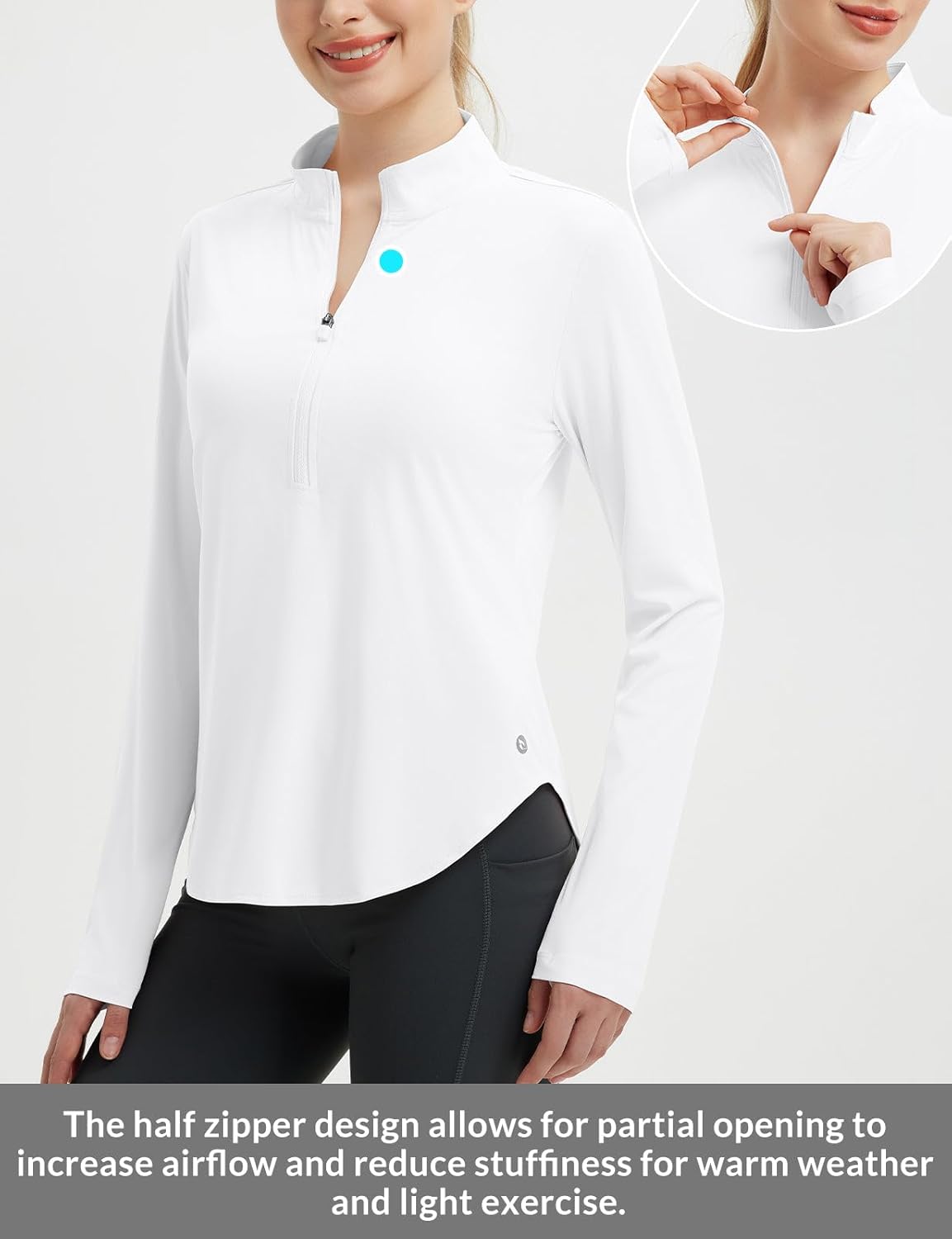 Thumbnail 3 de baleaf Women’s Sun Shirts for Hiking: Lightweight UPF 50+ Half Zip Sun Protection Rash Guard