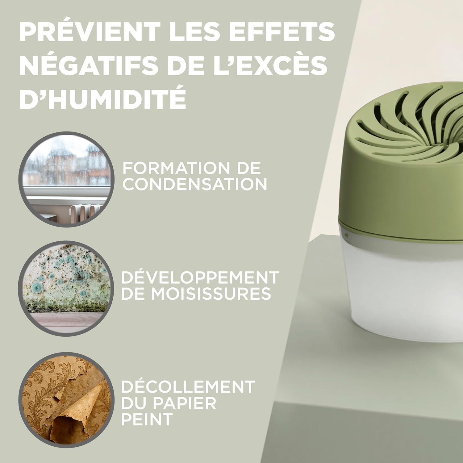 Thumbnail 4 de Rubson Absorbeur d'Humidité Aero 360° Couleur Amande – 1 appareil + recharge 450 g