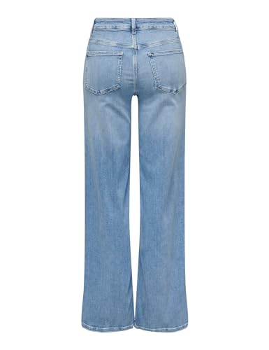 Thumbnail 3 de Only Damen Onlmadison Blush Hw Wide Dnm Cro371 Noos Light Blue Denim M/30L