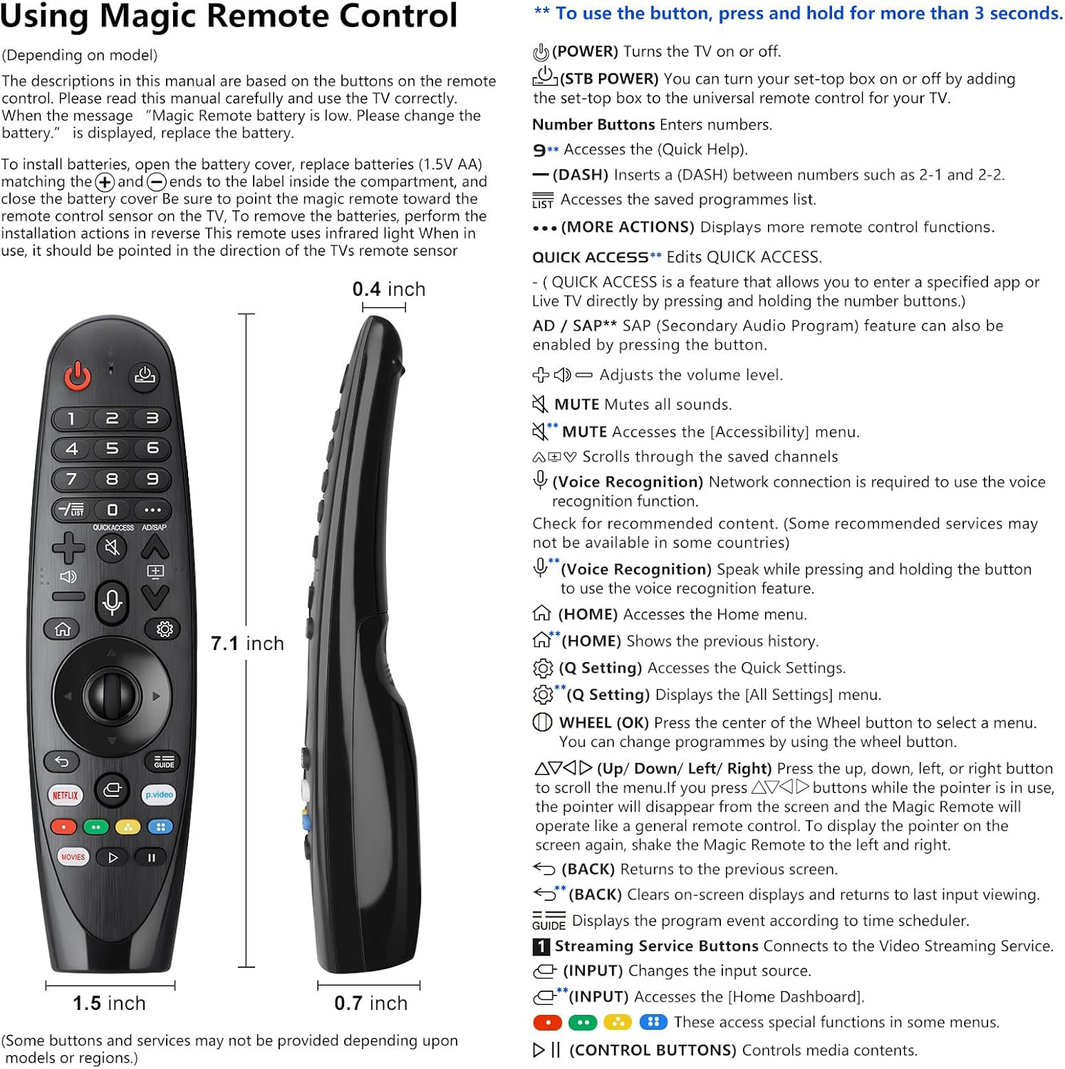 Thumbnail 6 de Voice Magic Remote for LG TV: Replacement with Battery and Voice/Pointer Function