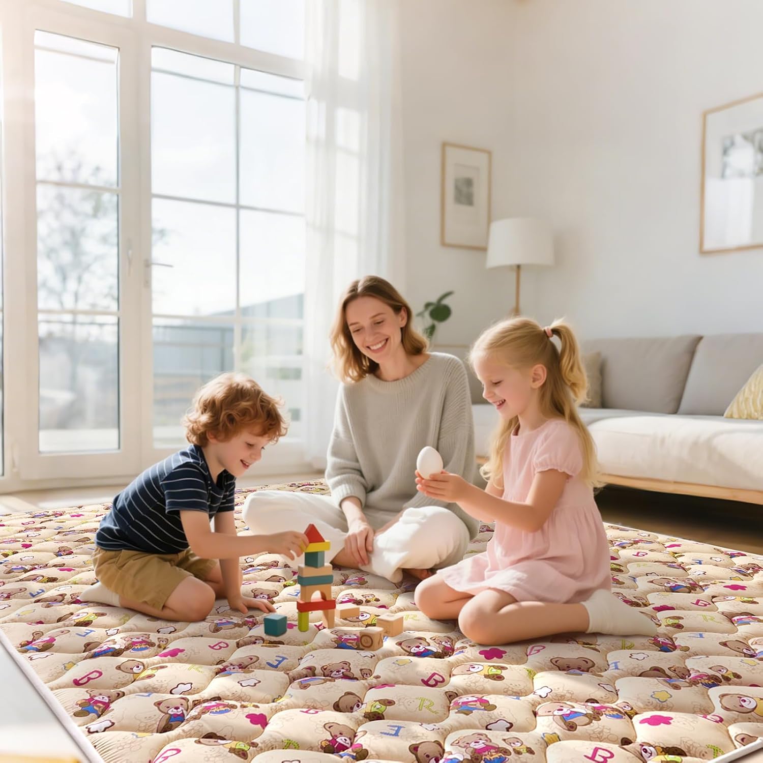 Detalle de Vibe bear 71" x 59" Baby Play Mat, Foldable Foam, Machine Washable