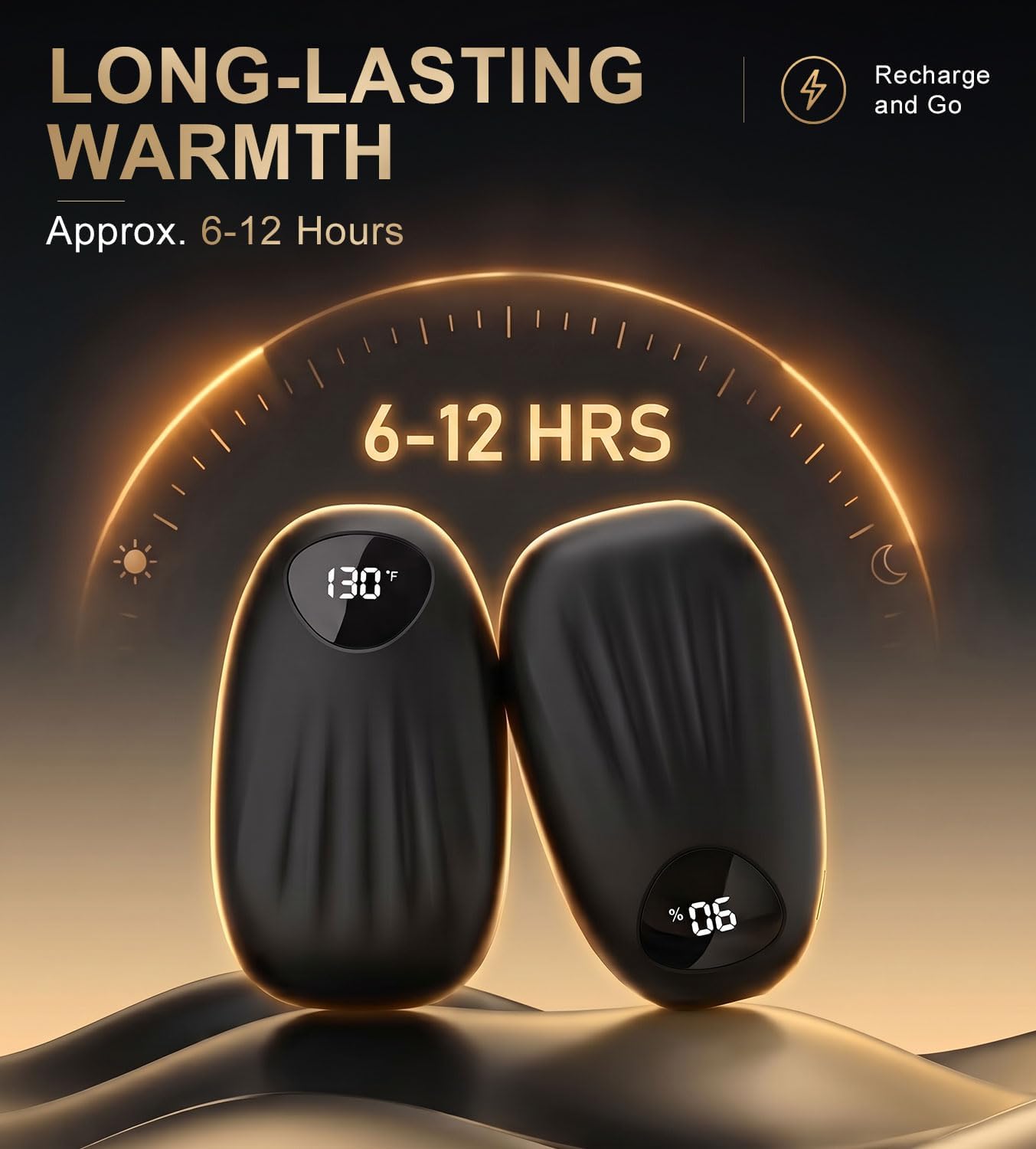 Detalle 2 de Yannovus Rechargeable Hand Warmers, 2-Pack with Graphene Heating and Digital Display