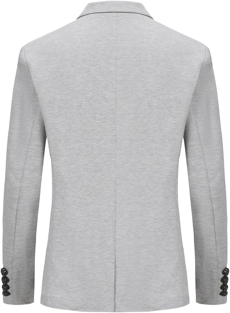 Thumbnail 2 de YFFUSHI blazer da uomo slim fit in cotone ed elastan, 1 bottone per lavoro, cerimonie e outfit casual