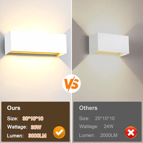 Detalle 1 de Kingwen 2Pack 30W LED Apliques Pared Exterior 🌟
