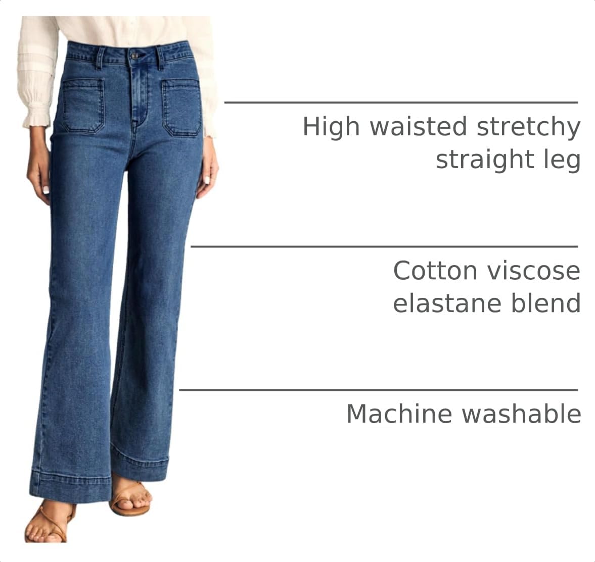 Thumbnail 3 de Wide Leg High Waisted Jeans 55% Cotton