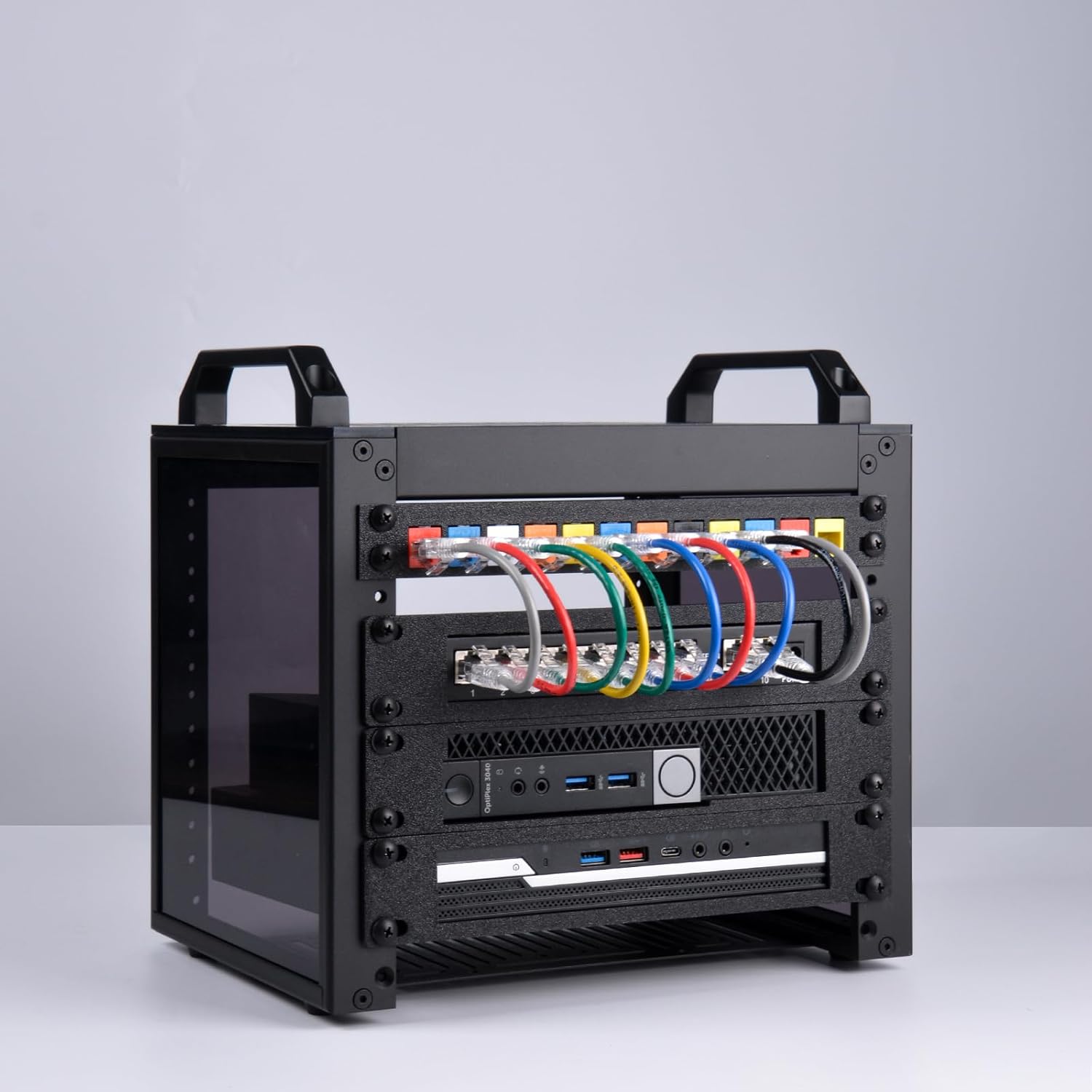 Thumbnail 6 de GeeekPi DeskPi RackMate T0 10-inch 4U mini server cabinet (Black) with rack shelf and blank panel
