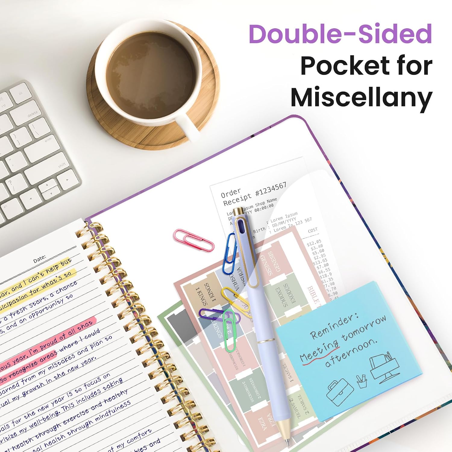 Detalle 2 de ZOTIA Fable Grove 5-Subject Spiral Notebook, 280 Pages, Removable Dividers