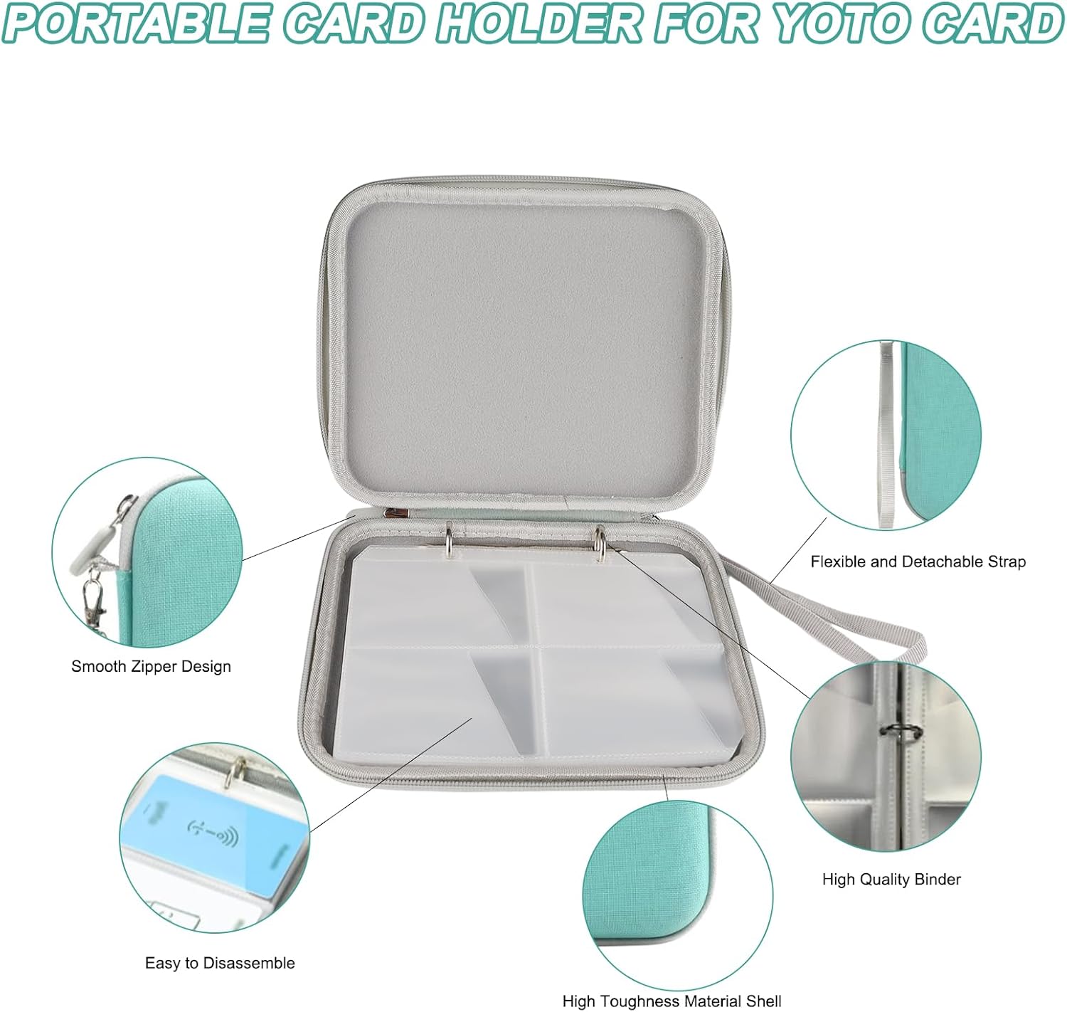 Thumbnail 4 de Noaya Card Case Card Holder – 80-Pocket Card Binder with Zipper (Blue)