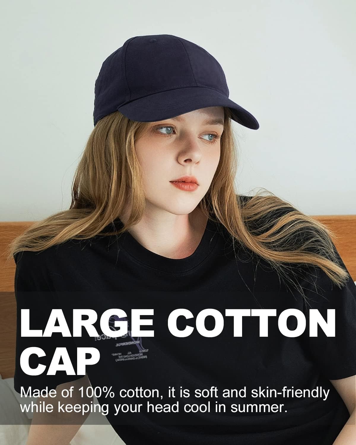 Detalle 2 de Zylioo Casquette baseball XL/XXL hommes : grande taille 55 à 65 cm, en coton