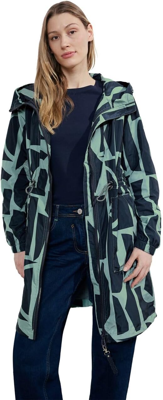 Detalle de Cecil Übergangsmantel mit Kapuze – sportiver, zweireihiger Look für Damen