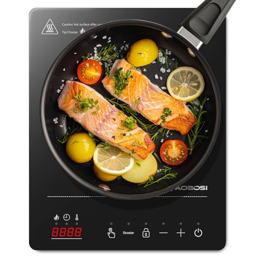 Detalle de AAOBOSI Single Induction Cooker: Portable 2000W Booster, 20 Power & Temp Levels
