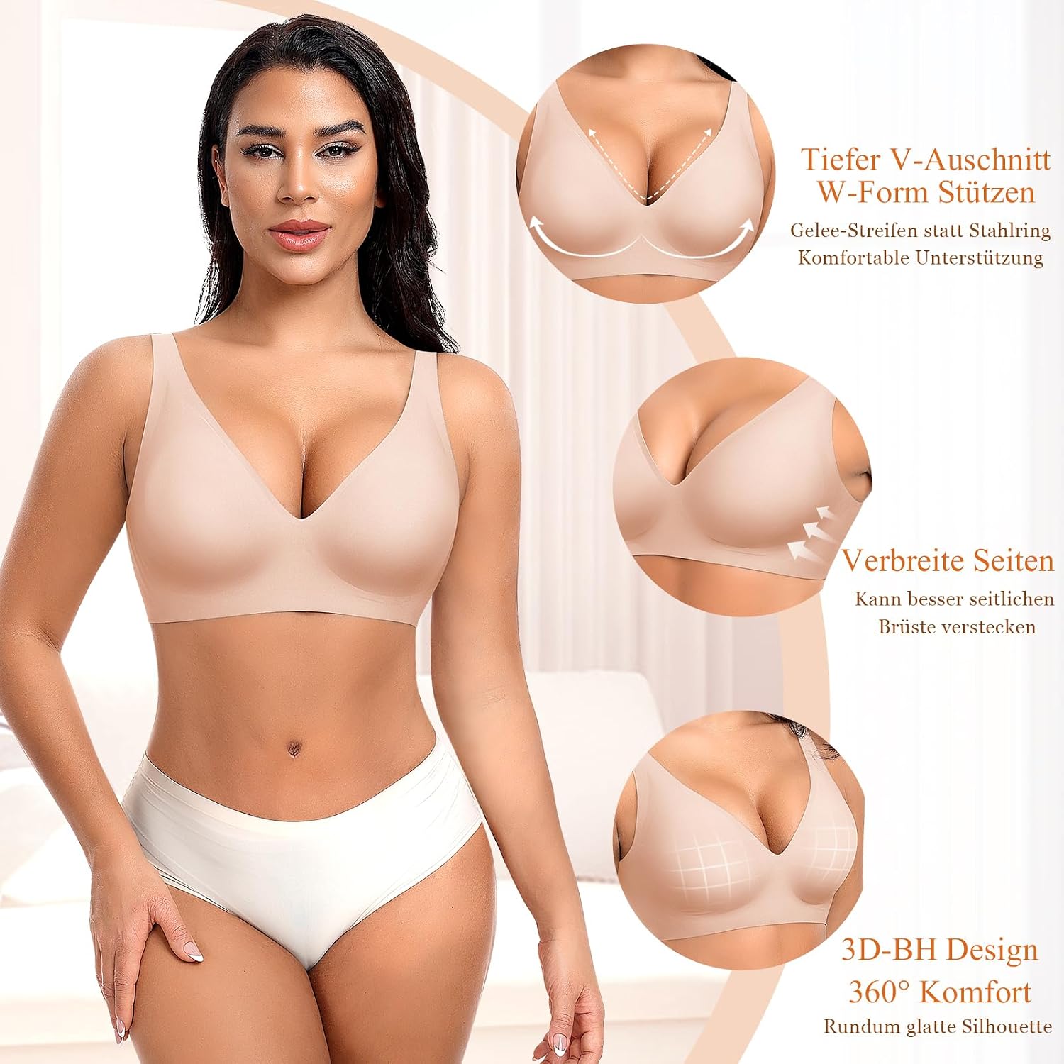 Thumbnail 3 de Ganado Damen BH Tief-V 55 Nylon, 45 Spandex