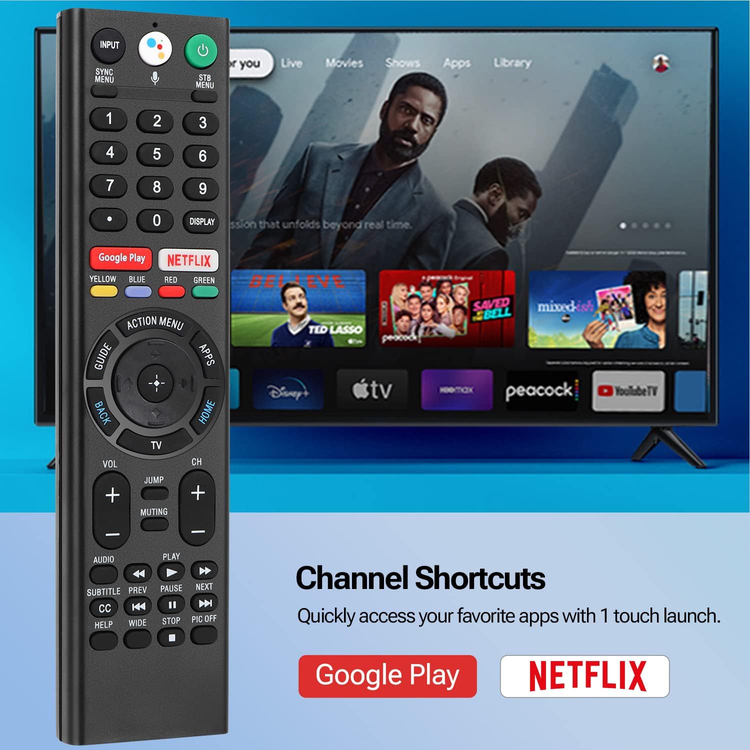 Detalle de Sony Bravia RMF-TX310U Voice Remote Replacement for All OLED/LED Smart TVs