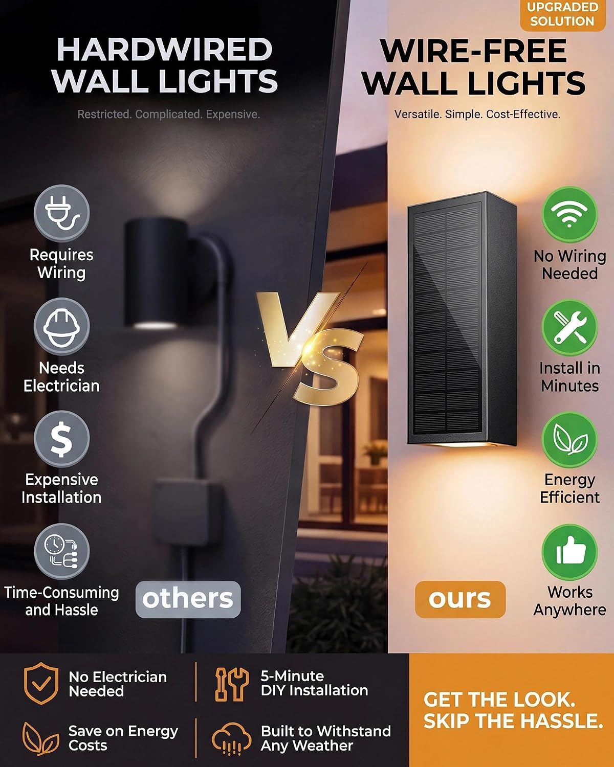Thumbnail 2 de vighep WS78-2 Solar Wall Lights, 2-Pack Up-and-Down, 3CCT, IP65