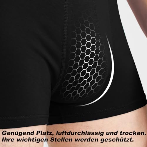 Detalle de QINCAO Boxershorts Herren 6er Pack – Ohne Logo, Baumwolle, komfortabler Sitz