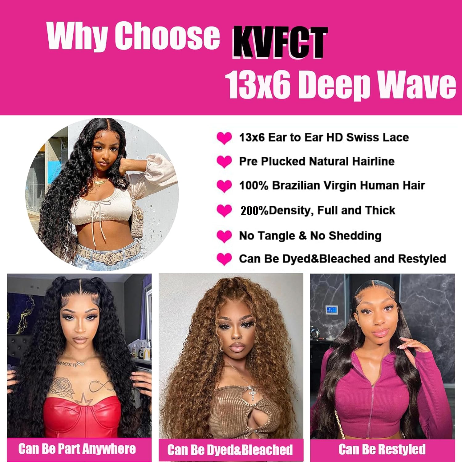 Thumbnail 3 de KVFCT 30 Inch Deep Wave Lace Front Wig 💇♀