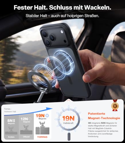 Detalle 2 de TORRAS Guardian-Mag für iPhone 18 Pro Hülle – Schwarz