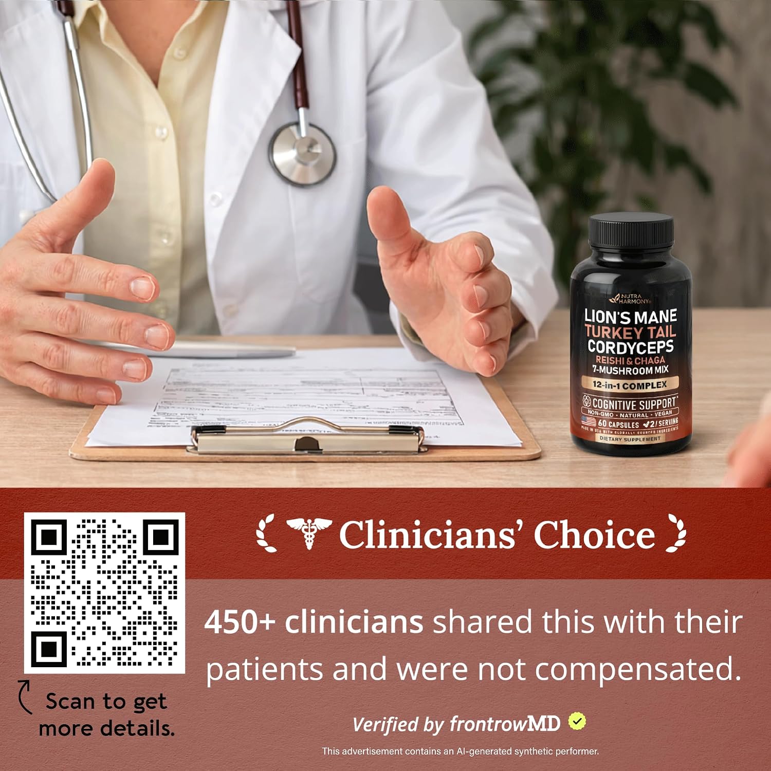 Detalle de Mushroom Supplement, 60 Capsules