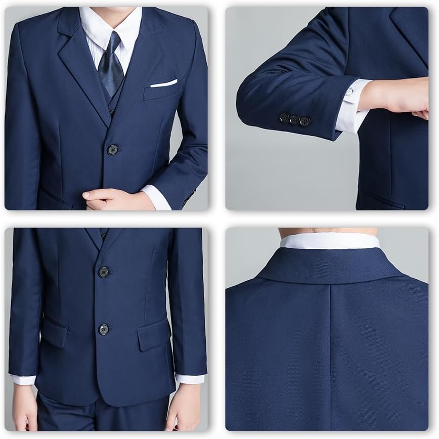 Thumbnail 4 de JPF Boy’s 3-Piece Slim Fit Kids Tuxedo Suit Set (Jacket, Vest, Pants)