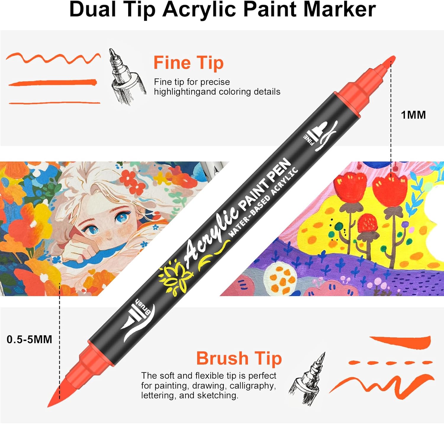 Detalle de NICETY Acrylic Paint Pens 60 Colours