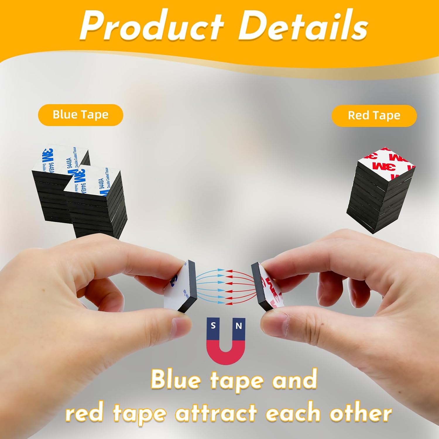 Thumbnail 1 de CHUNNIAO 1'' 160Mil 36PCS Paired Adhesive Magnets, 1-Inch Squares