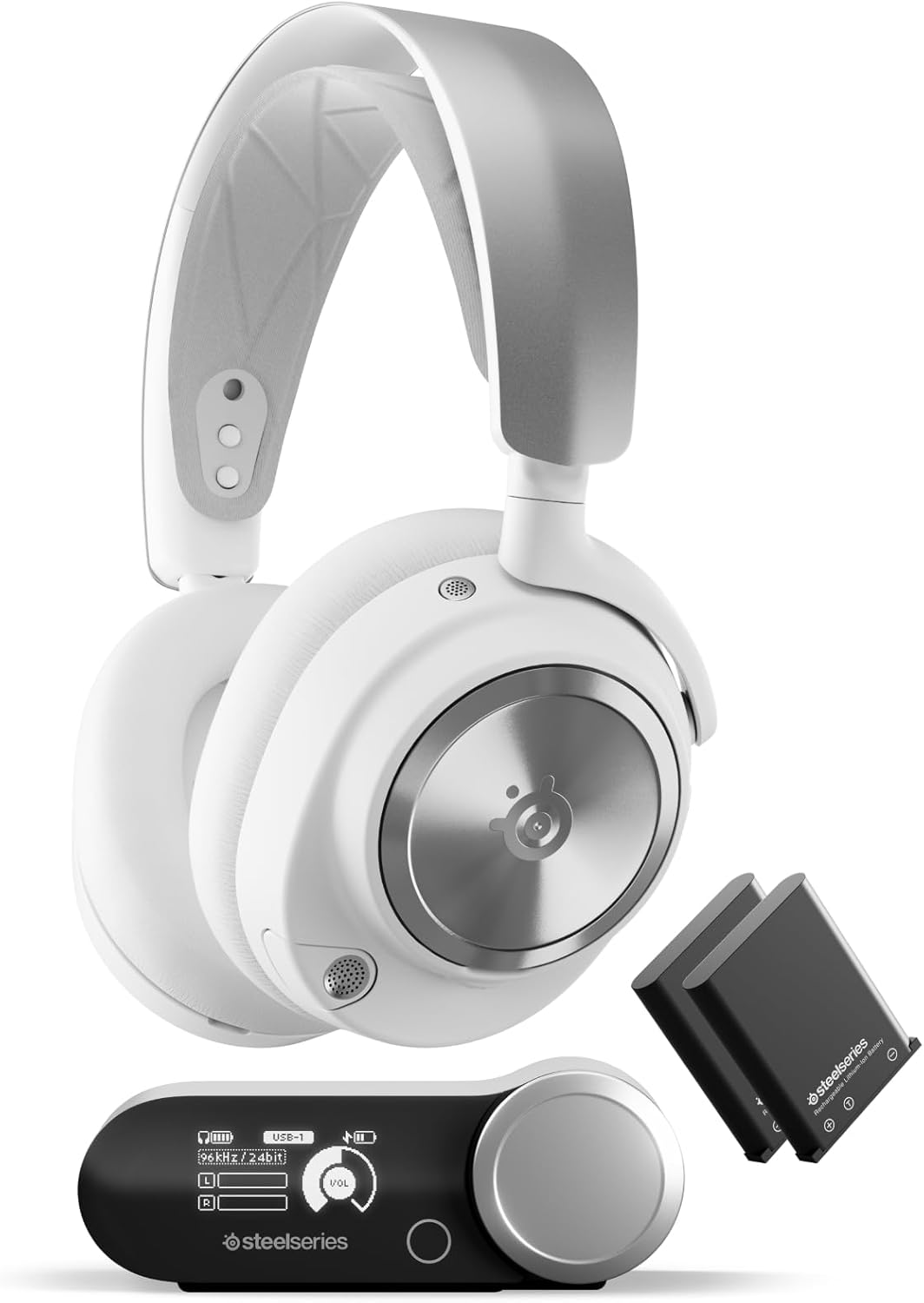 Detalle de SteelSeries Arctis Nova Pro Wireless Multi-System Gaming Headset (White)