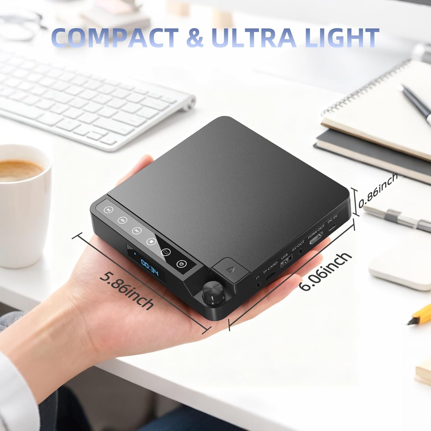Thumbnail 5 de Desobry Mini DVD Player for TV: All-Region, 1080P HDMI, Ultra-Compact & Travel‑Ready