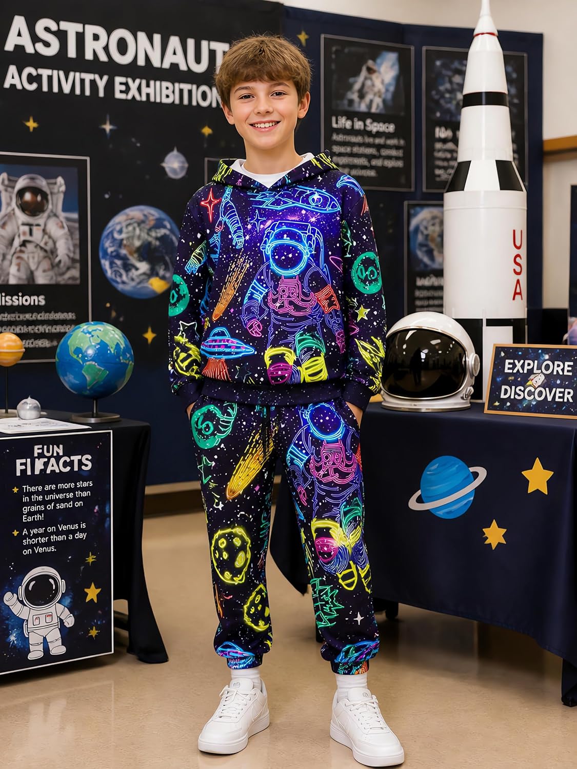 Detalle 2 de Uideazone Boys' Sweatsuit Set 5–14Y