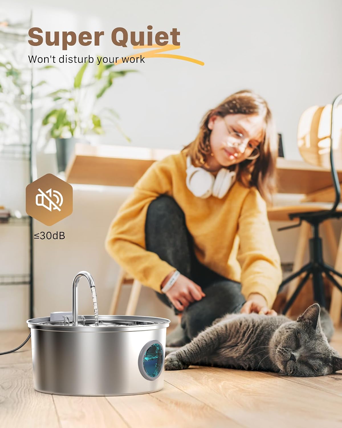 Detalle 2 de Cat Water Fountain for Drinking: Quiet Cat Water Fountain - 108oz/3.2L Cats fountain - Pet Waterer Fountains - 9 Filters - FOFNON
Cat Water Fountain for Drinking: Quiet Cat Water…