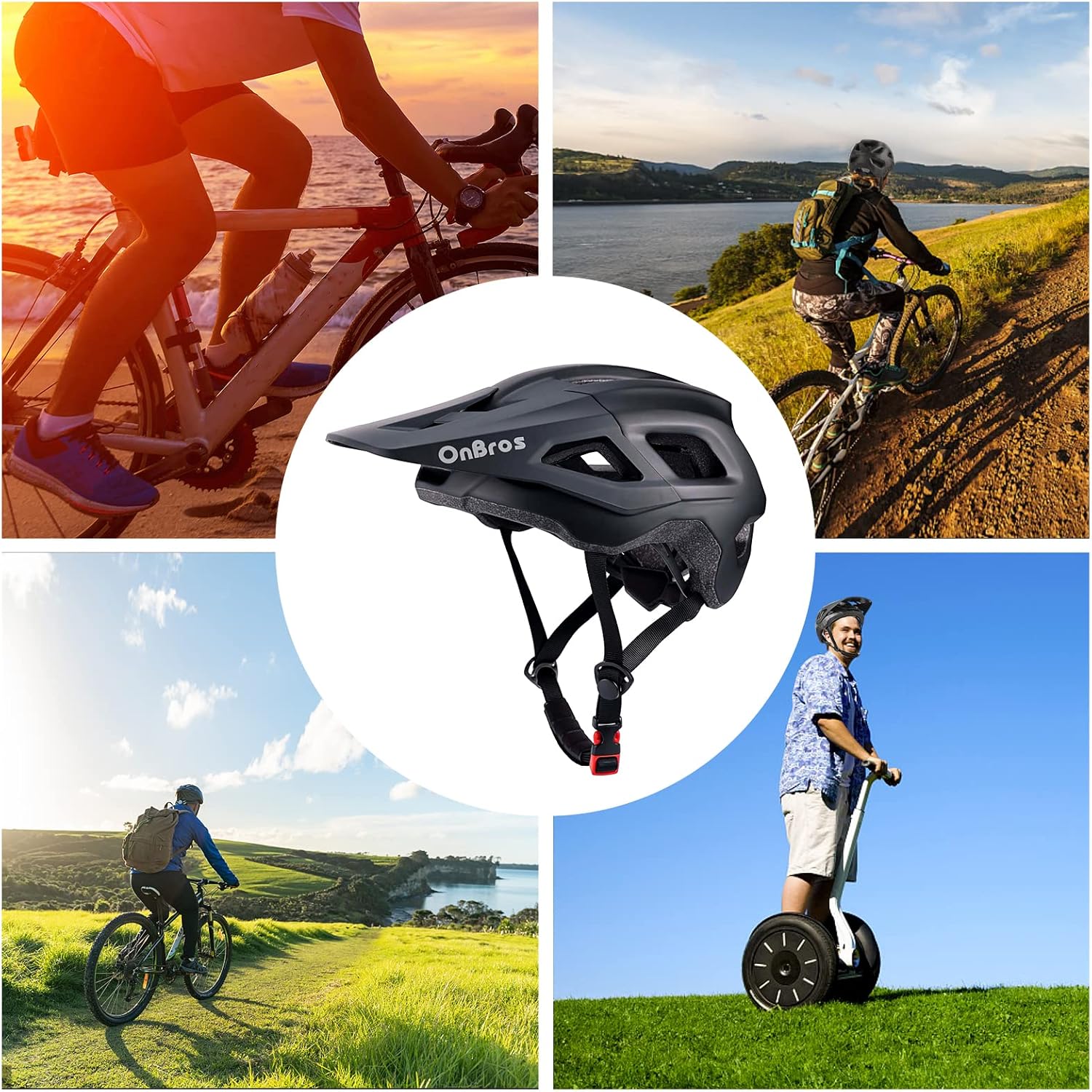 Thumbnail 6 de OnBros Cycle Helmet for Men and Women: Lightweight, Multi-Sport MTB/Urban Helmet with Visor