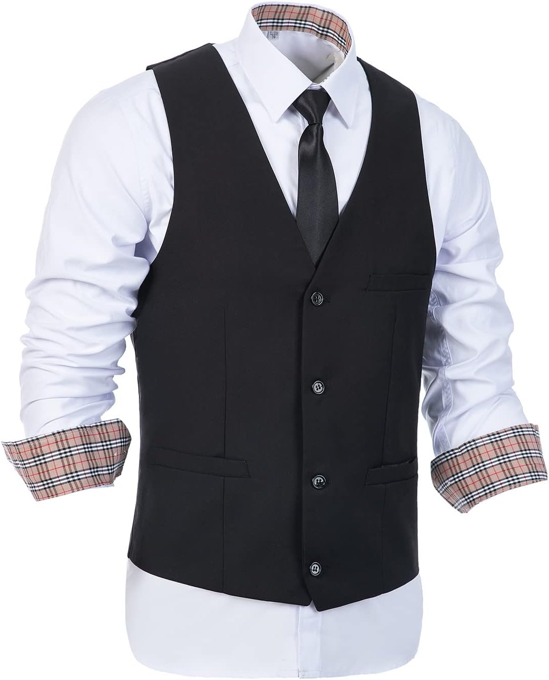 Thumbnail 3 de Furuyal Men’s 3-Piece Slim Fit Suit Set (Two-Button Blazer, Vest, Pants)