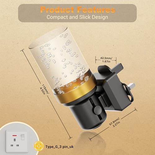 Detalle de JandCase Night Light Plug in Wall – 3000K Warm White with Dusk‑to‑Dawn Sensor