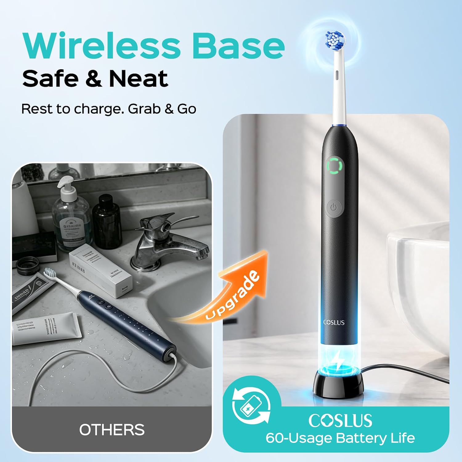 Detalle 2 de COSLUS Rotating Electric Toothbrush C60
