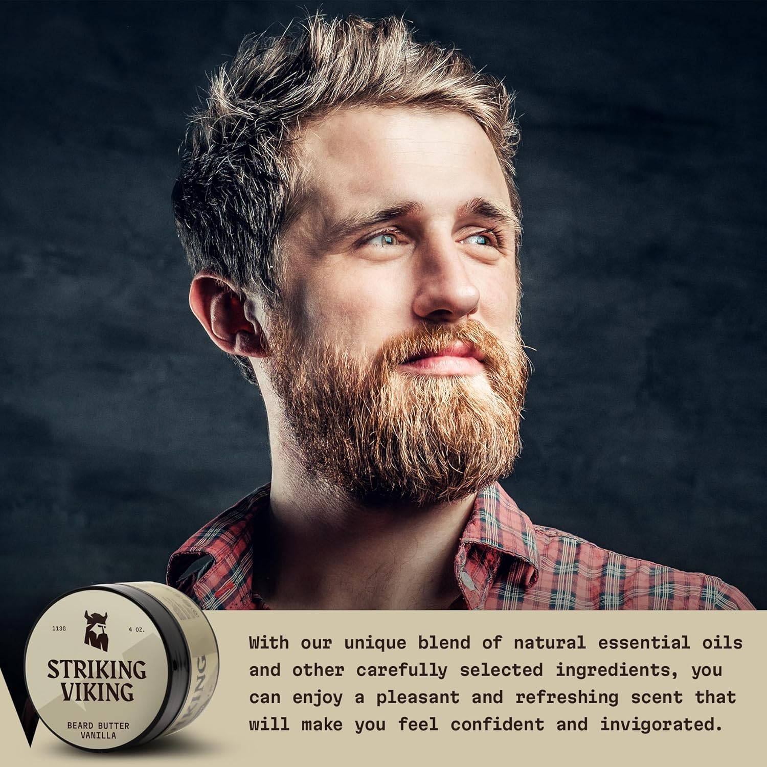 Detalle de Striking Viking Striking Viking Beard Butter (Vanilla, 4oz) — Non-Greasy Moisturizer for a Soft, Hydrated Beard