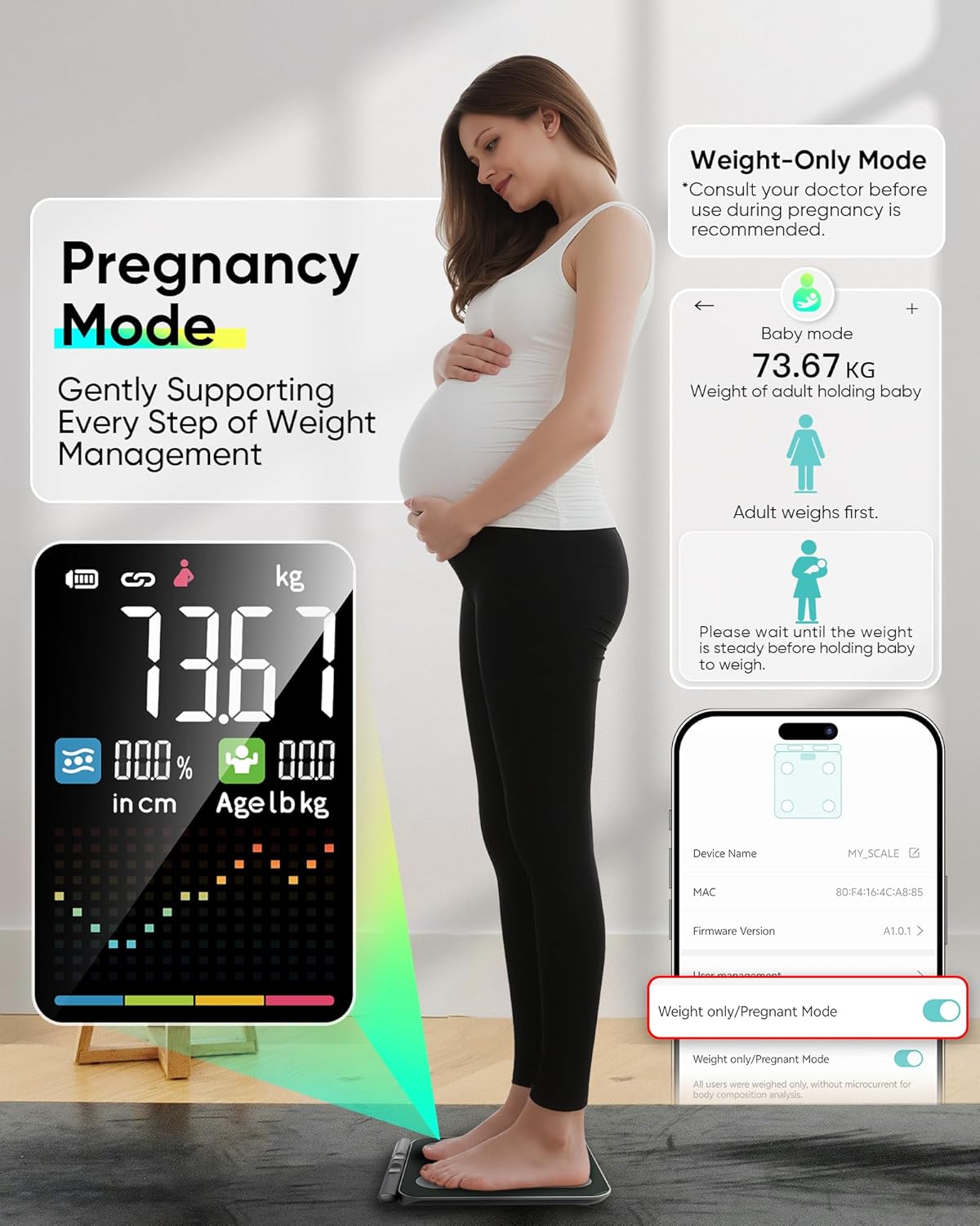 Thumbnail 5 de Scales for Body Weight: 58-Point Body Composition with 8 Electrodes and App Sync