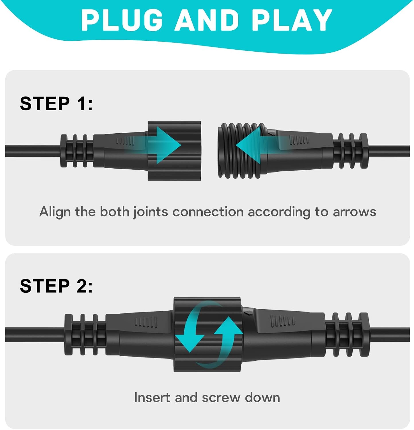Thumbnail 5 de A.bigwhale Lichterkette Verlängerung 6 m (2-polig) IP65 für Weihnachtsbeleuchtung im Außenbereich