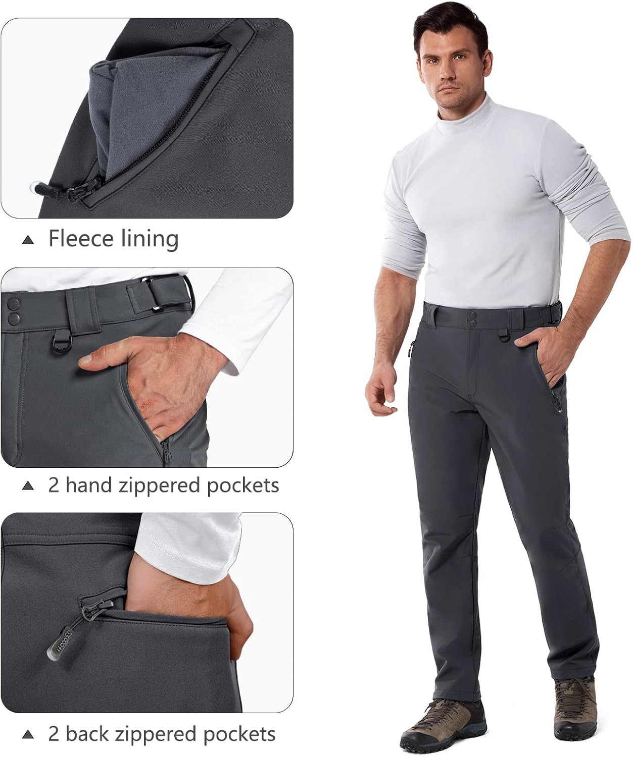 Thumbnail 4 de 33,000ft Outdoorhose Herren Softshellhose Fleece