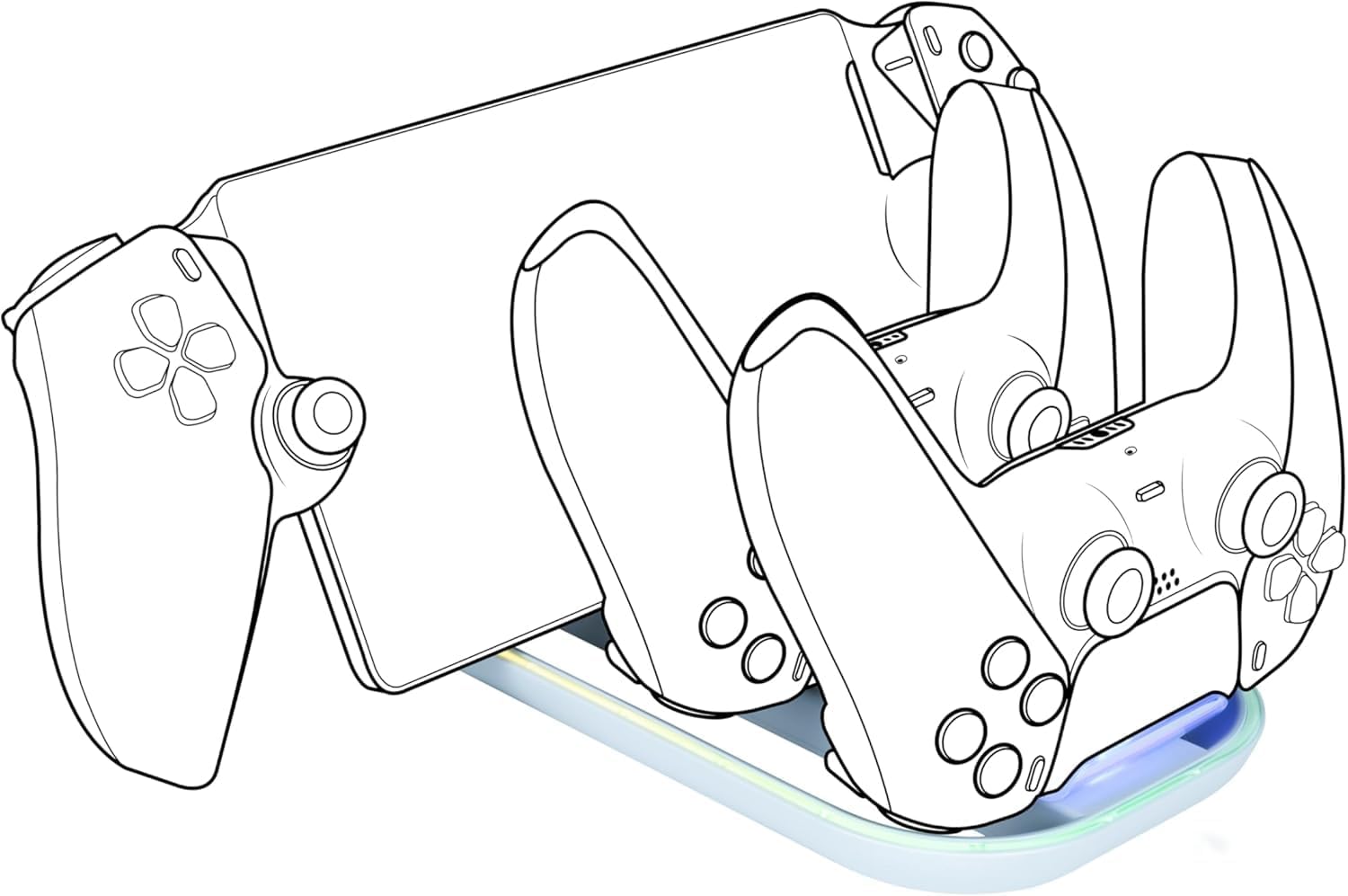 Thumbnail 3 de Socle de charge Nacon pour 2 manettes PS5 et PlayStation Portal : éclairage RVB et LED de statut