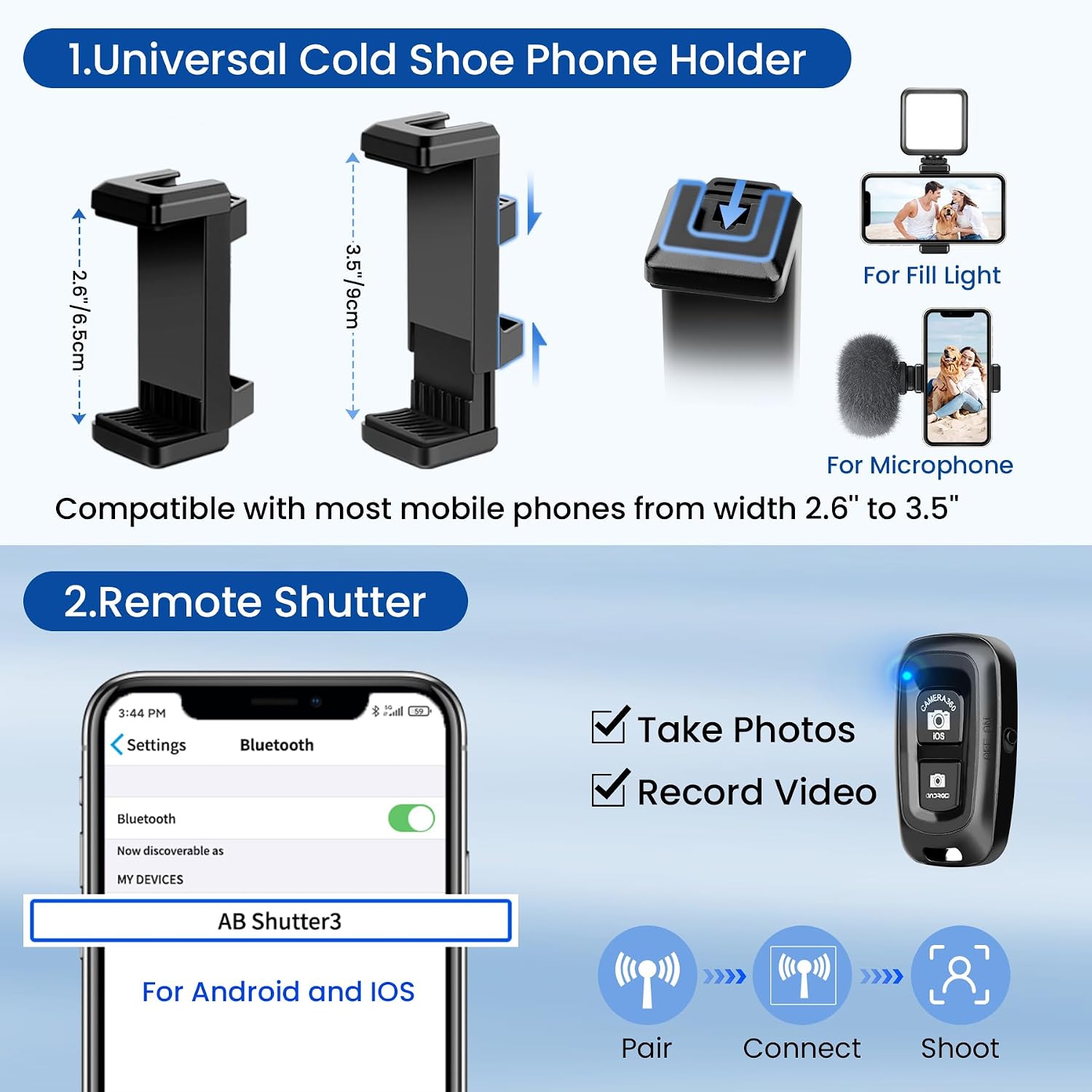 Detalle 2 de Victiv 64" Tripod for iPhone — lightweight phone tripod