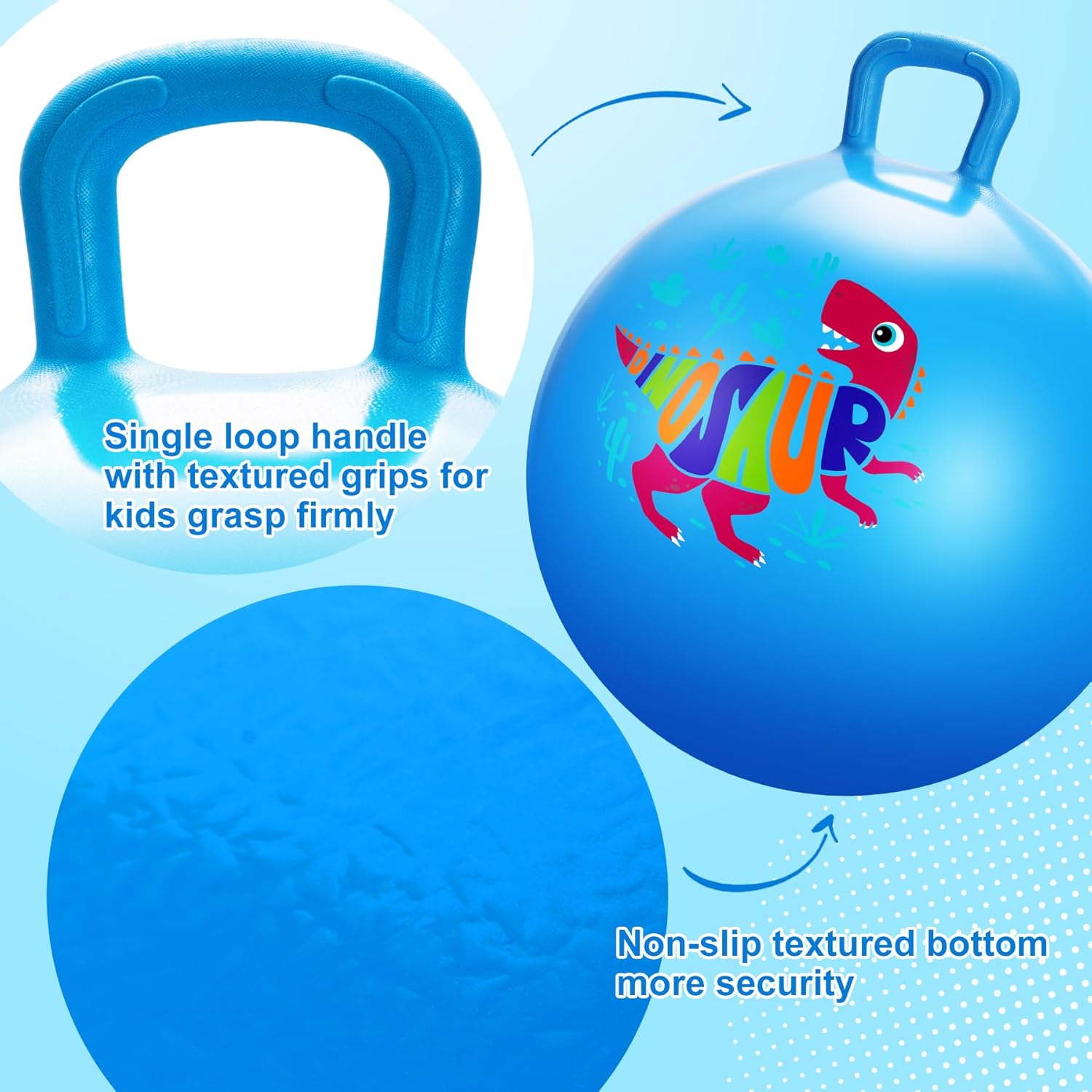 Thumbnail 2 de ZOOJOY 18-Inch Dinosaur Hopper Ball with Handle for Kids
