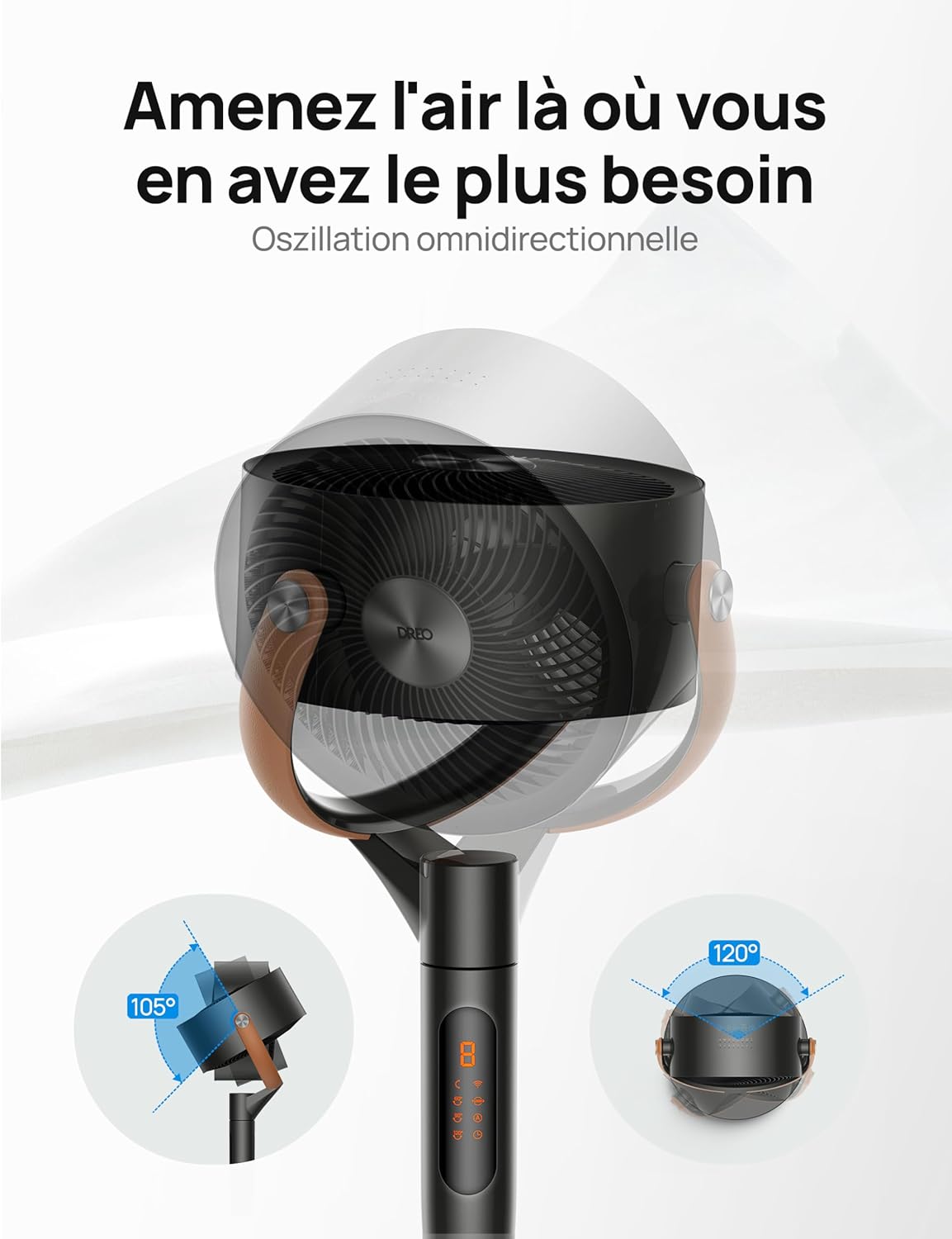 Thumbnail 4 de Dreo Smart Ventilateur sur Pied silencieux, télécommande etAlexa – Noir